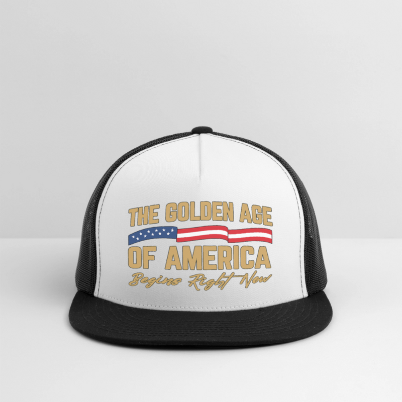 The Golden Age of America Begins Right Now Trucker Hat - white/black