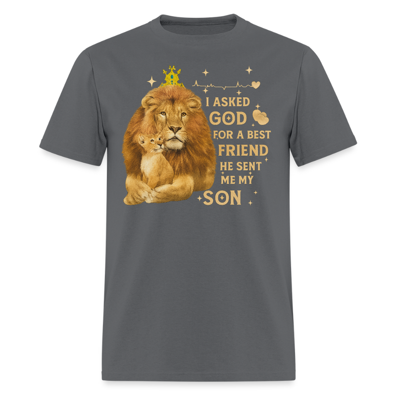 I Asked God for the Best Veteran T Shirt - charcoal
