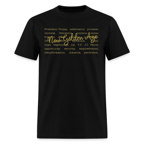 New Golden Age Front Print T Shirt - black