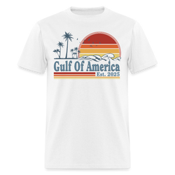 Gulf Of America Est 2025 Retro Vintage Beach T Shirt - white
