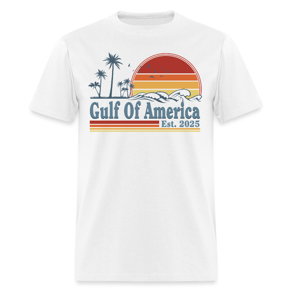 Gulf Of America Est 2025 Retro Vintage Beach T Shirt - white