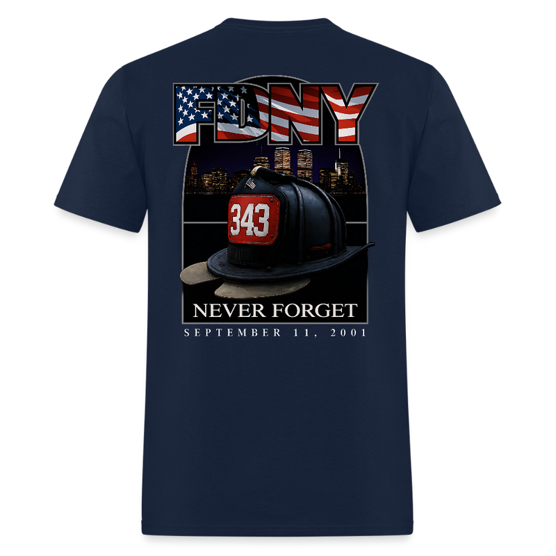 FDNY Never Forget September 11, 2021 T Shirt - navy