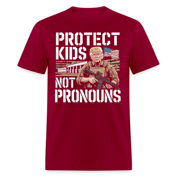 Protect Kids Not Pronouns T Shirt - dark red