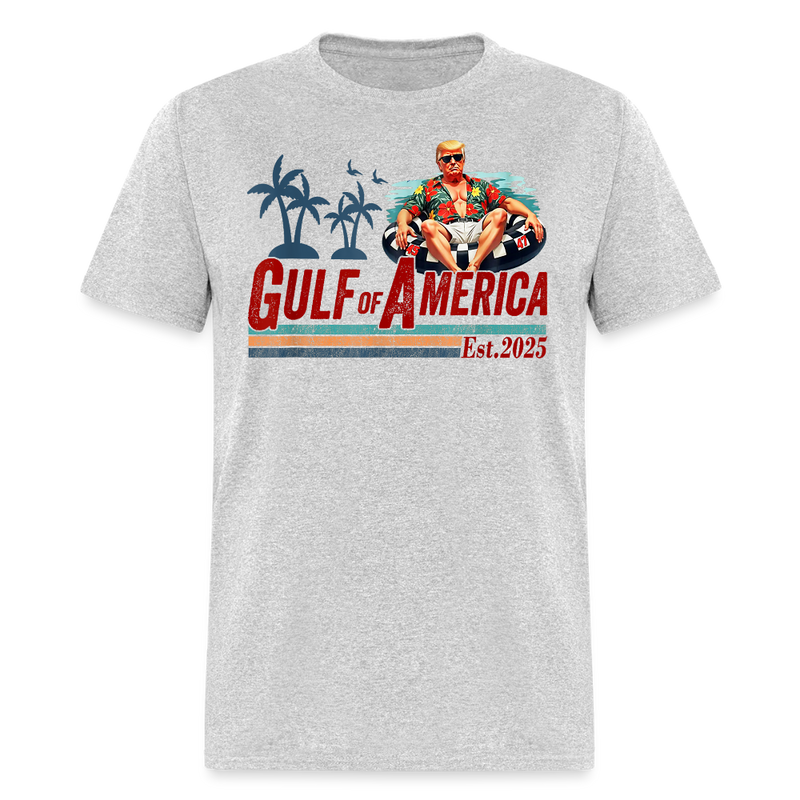 Trump Chillin' at the Gulf of America 2025 T Shirt - heather gray