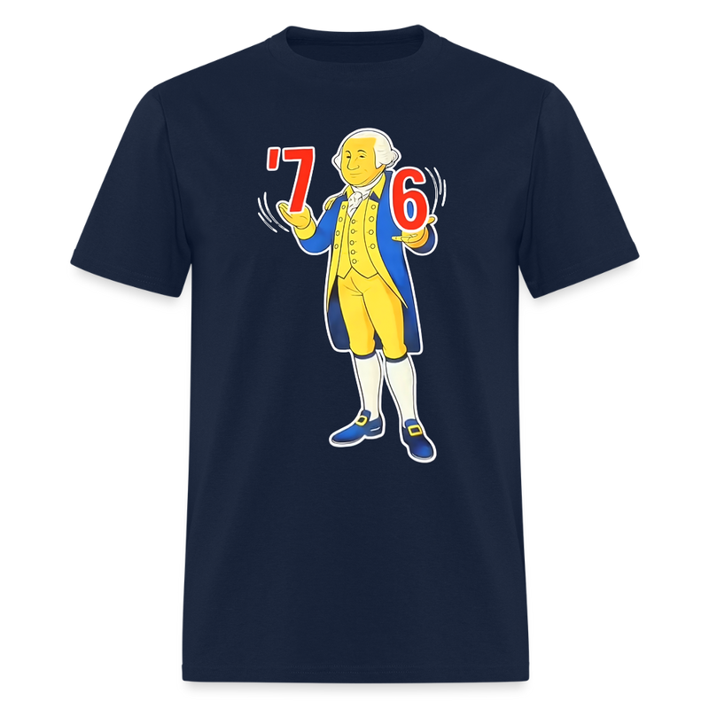 6-7 7-6 George Washington T Shirt - navy