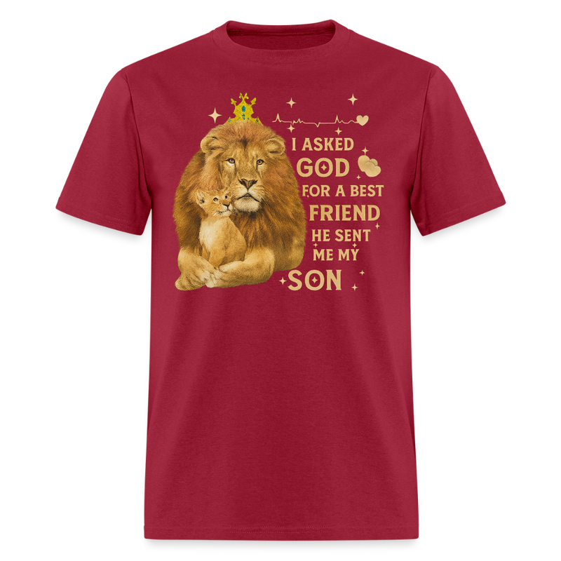 I Asked God for the Best Veteran T Shirt - dark red