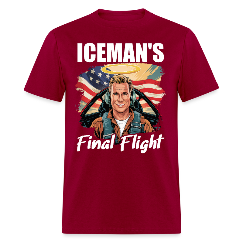 Iceman's Final Flight T Shirt - dark red