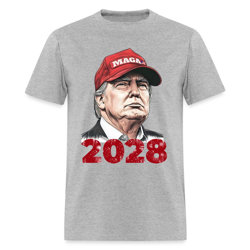 MAGA President Trump 2028 T Shirt - heather gray