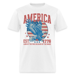 America Est. 1776 Land Of The Free T Shirt - white