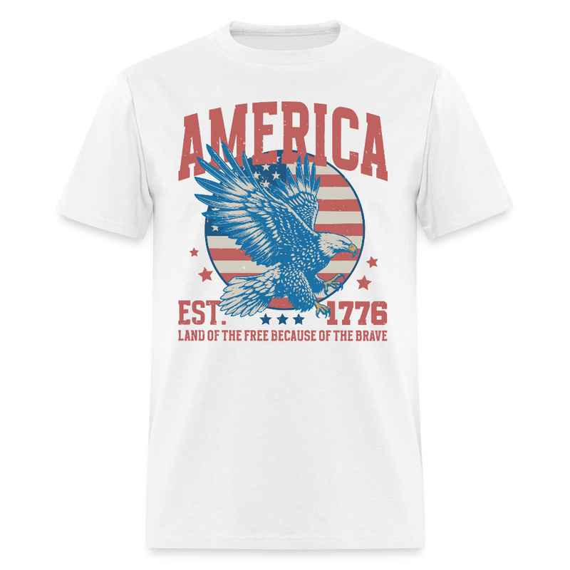 America Est. 1776 Land Of The Free T Shirt - white