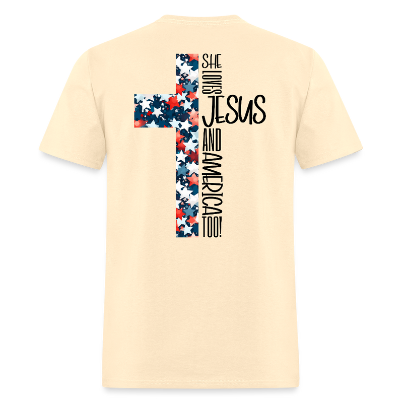 She Loves Jesus And America Too T Shirt - 3 - natural
