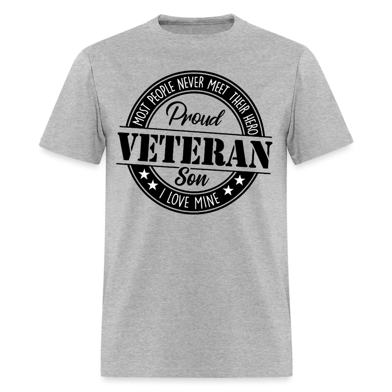 Proud Veteran Son T Shirt - heather gray