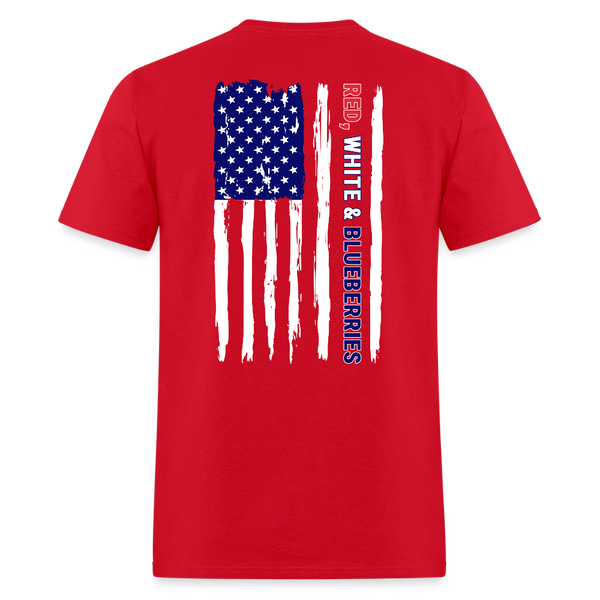 Freedom Charlie Red White and Blueberries US Flag T Shirt - red