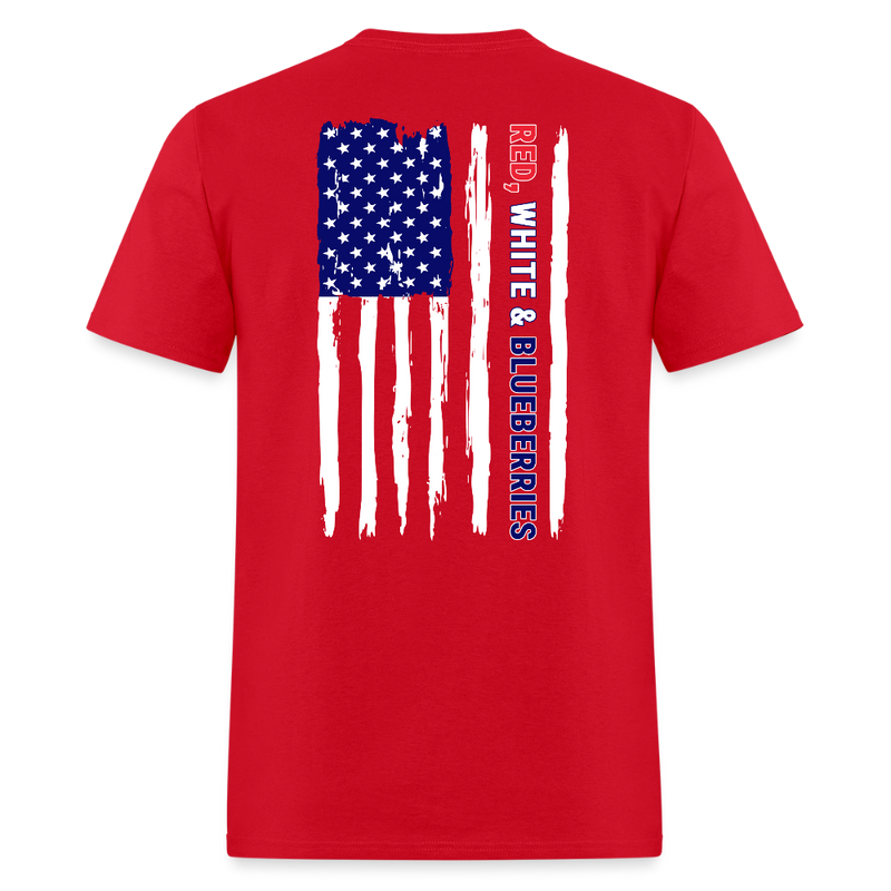 Freedom Charlie Red White and Blueberries US Flag T Shirt - red