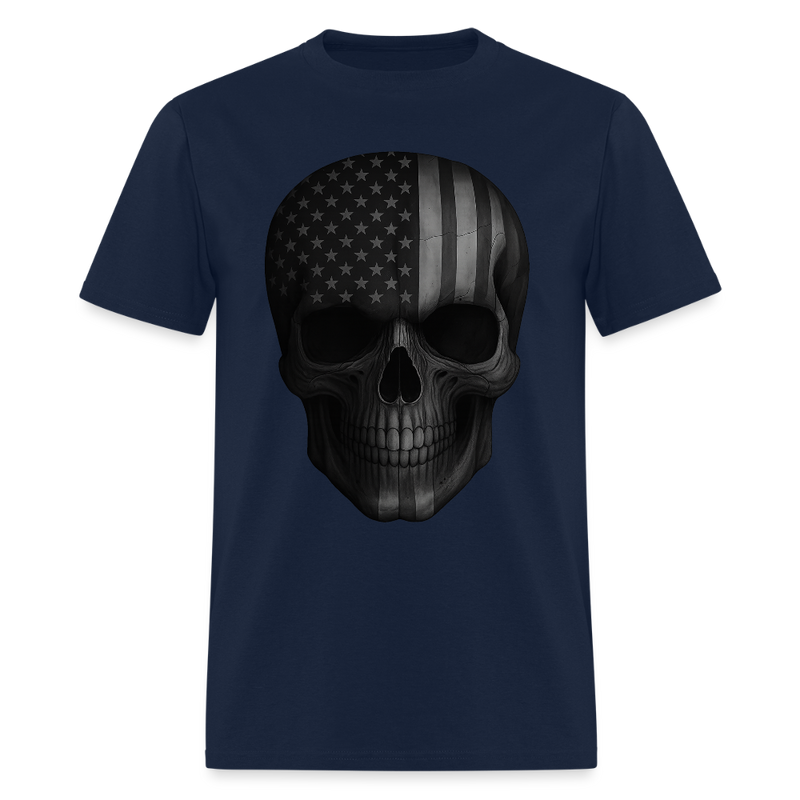 Patriotic Skull T Shirt - navy