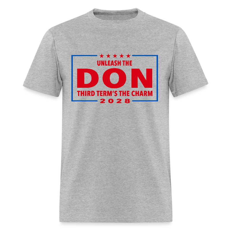 Unleash the Don Third Term's The Charm Trump 2028 T Shirt - heather gray