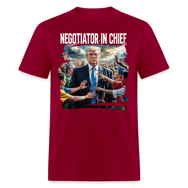 Negotiator In Chief T Shirt - dark red