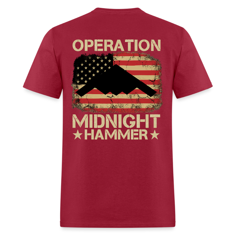 Operation Midnight Hammer B2 Stealth Bomber T Shirt - dark red