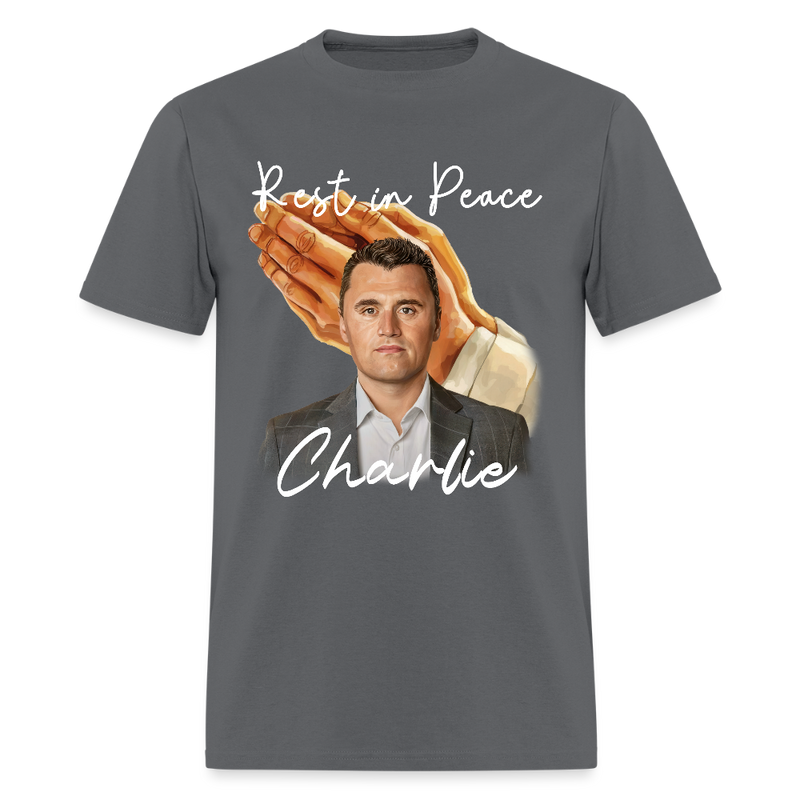 Rest In Peace Charlie T Shirt - charcoal