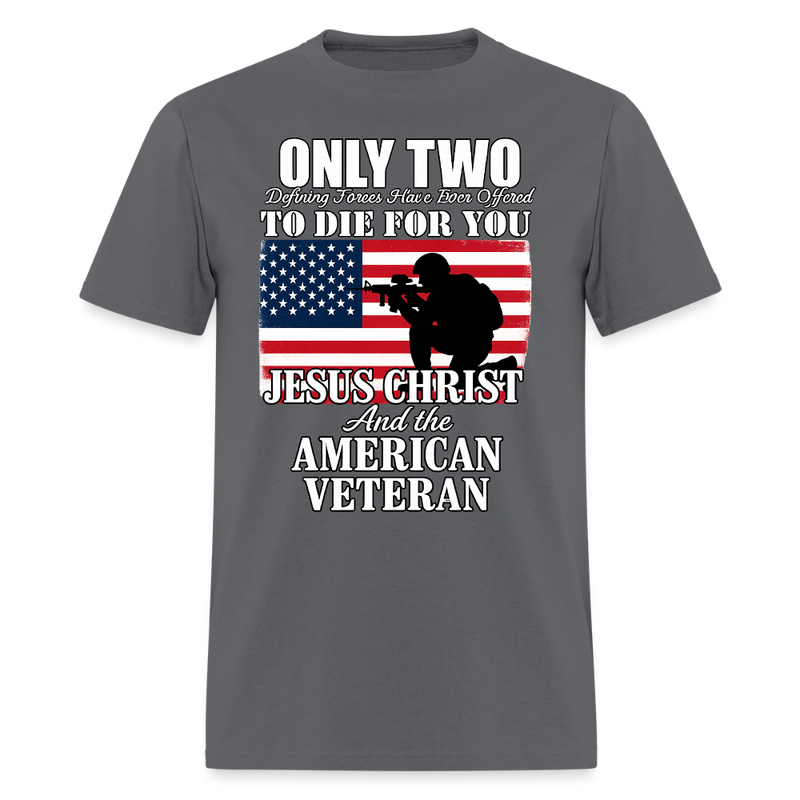 Jesus Christ and the American Veteran T Shirt - charcoal