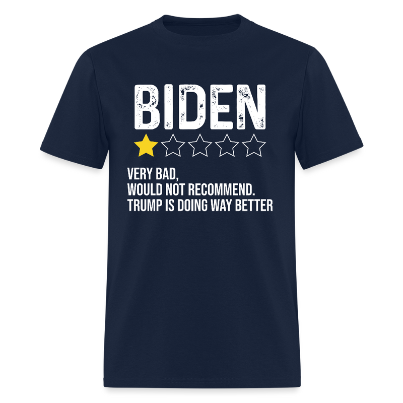 Biden 1 Star Review Very Bad T Shirt - navy