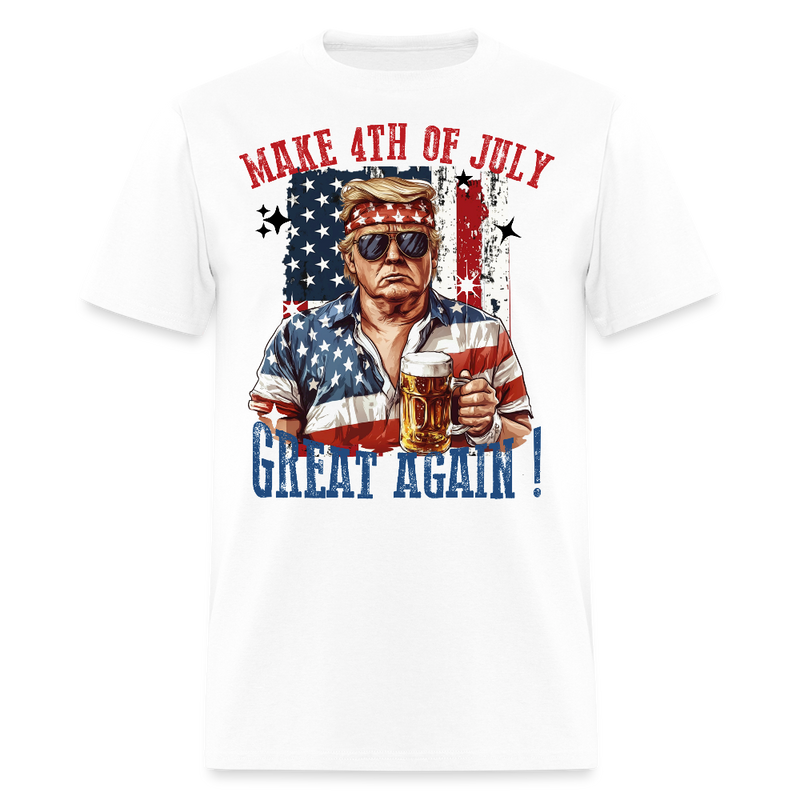 Trump Retro Make 4th Of July Great Again T Shirt - white