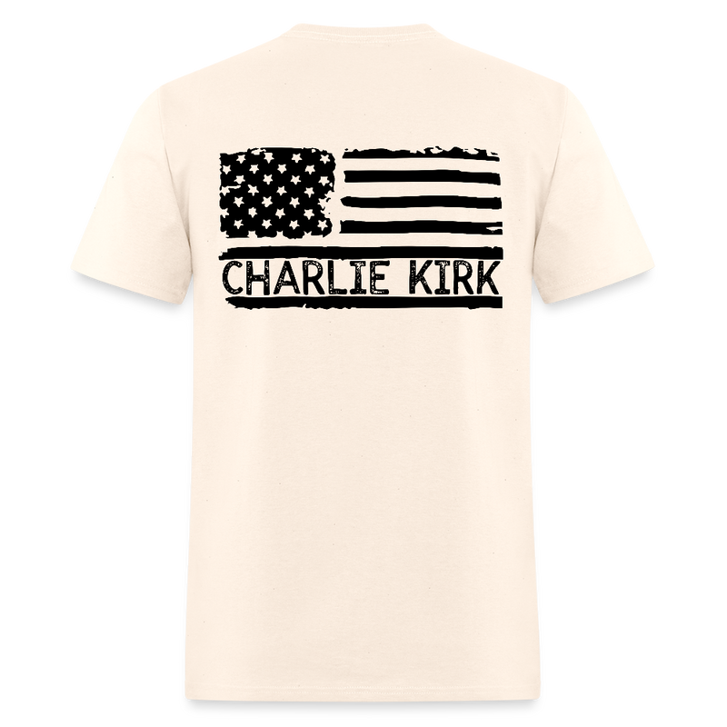 Charlie Kirk Freedom American Flag T Shirt - natural