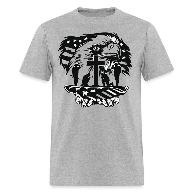 Honor USA Veteran T Shirt - heather gray