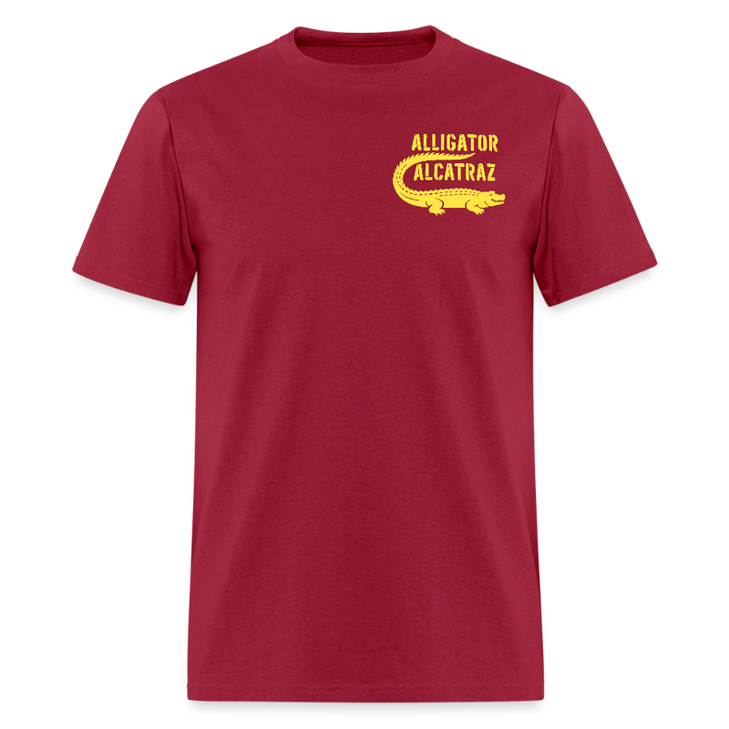 Alligator Alcatraz Trump Double-sided Print T Shirt - dark red