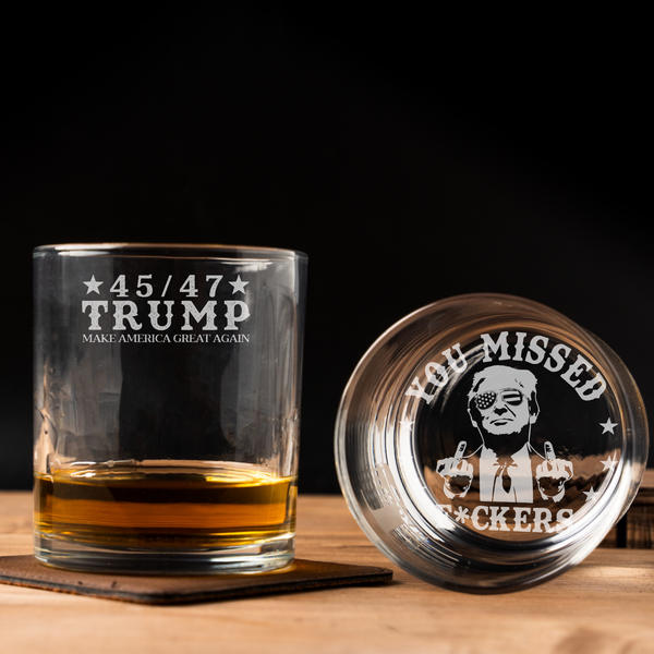 Trump Make America Great Again Whiskey Glass