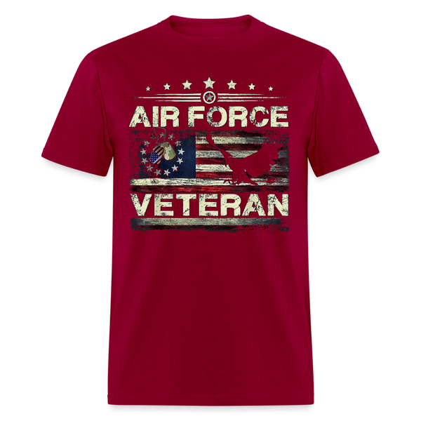 Veteran US Air Force T Shirt - dark red