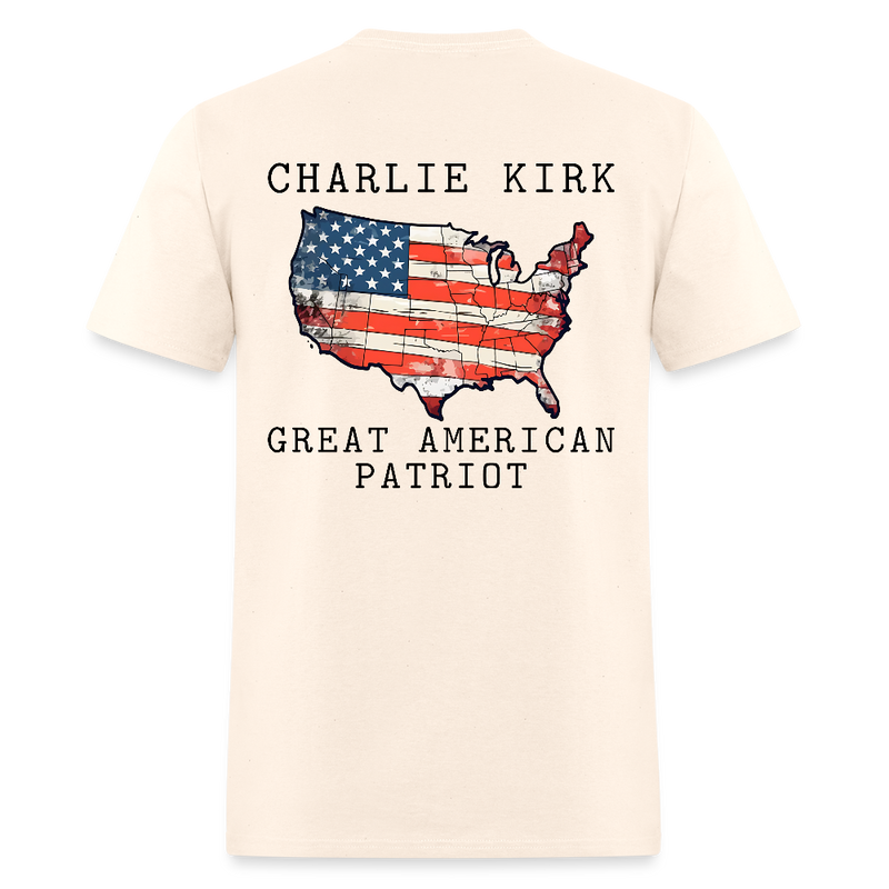 Charlie Kirk Great American Patriot T Shirt - natural