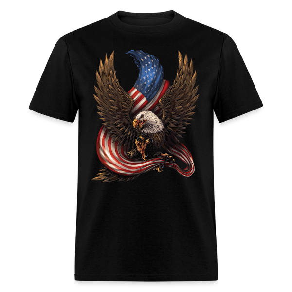 America Flag Eagle Patriotic T Shirt - black