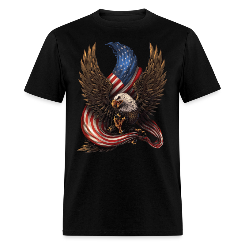 America Flag Eagle Patriotic T Shirt - black