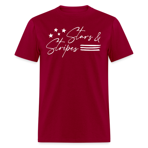 Stars and Stripes T Shirt - dark red