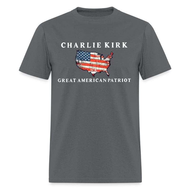 Charlie Kirk Great American Patriot T Shirt - charcoal