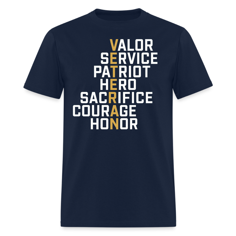 VETERAN Meaning T Shirt - navy
