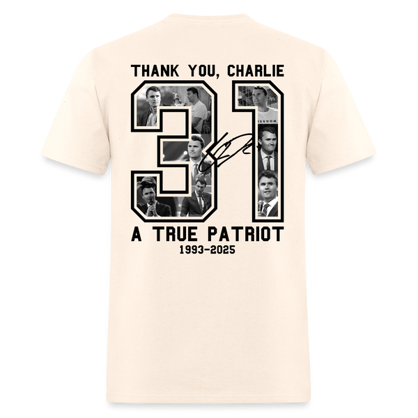 Charlie Kirk Thank You A True Patriot 31 T Shirt - natural