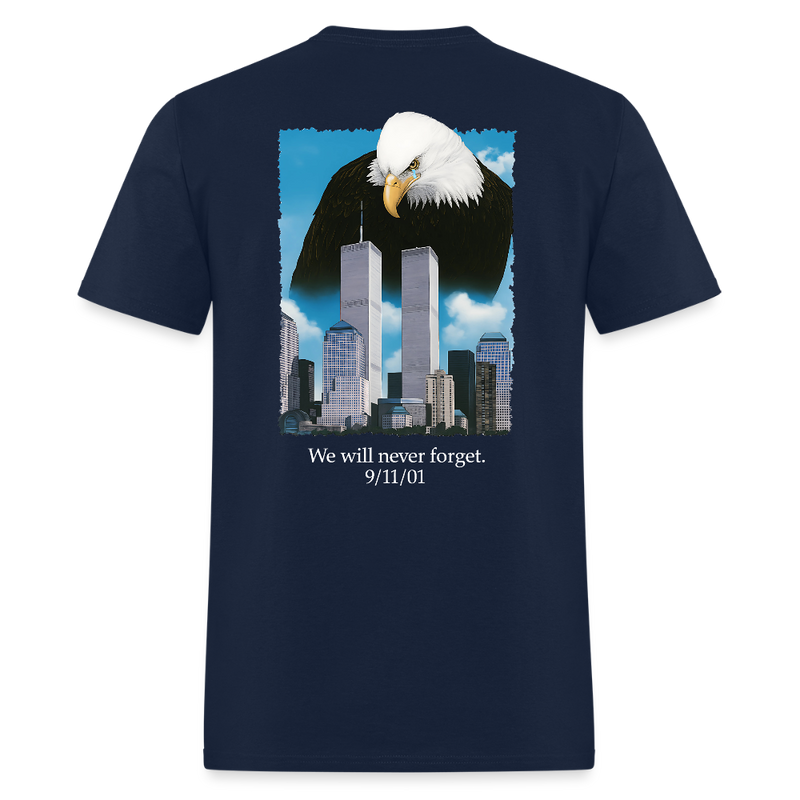 Bald Eagle We Will Never Forget T Shirt - navy