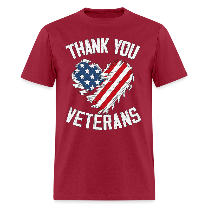 Thank You Veterans T Shirt - dark red