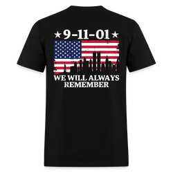 September 11th We Will Always Remember T Shirt - black