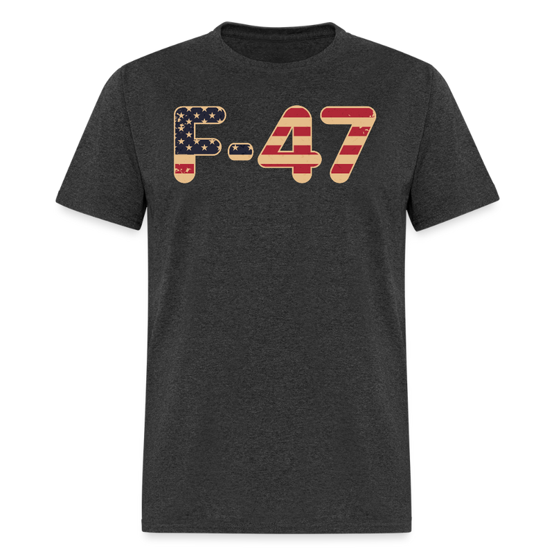 Trump Vintage F-47 USA Jet Fighter T Shirt - heather black