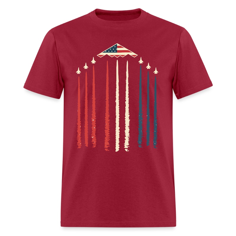 Midnight Hammer B-2 Stealth Jet T Shirt - dark red