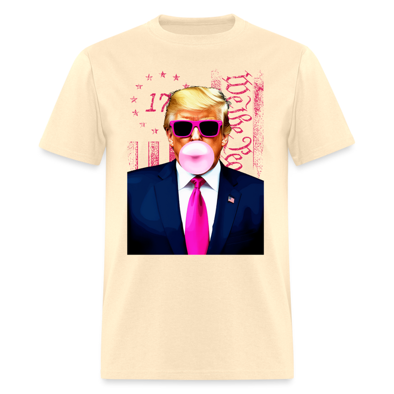 Trump Bubble Gum We The People T Shirt - natural