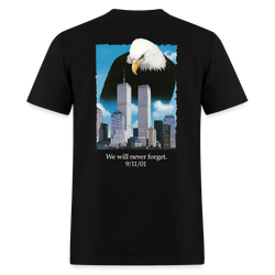 Bald Eagle We Will Never Forget T Shirt - black
