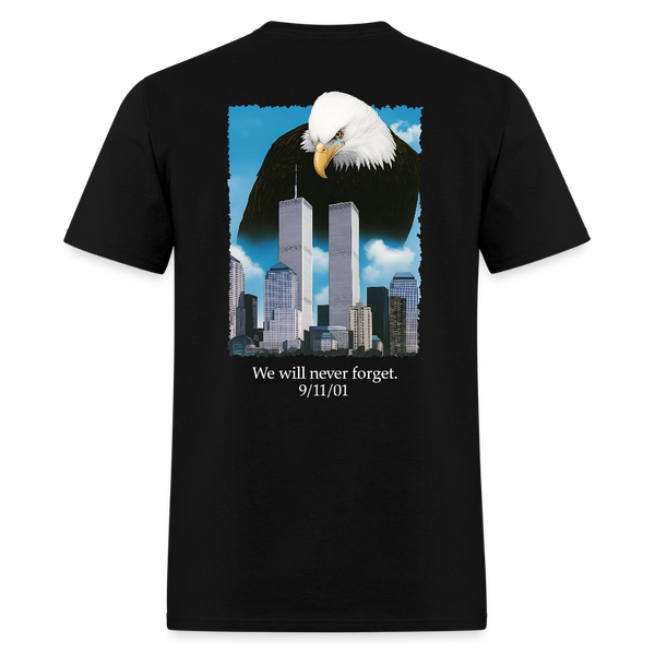 Bald Eagle We Will Never Forget T Shirt - black