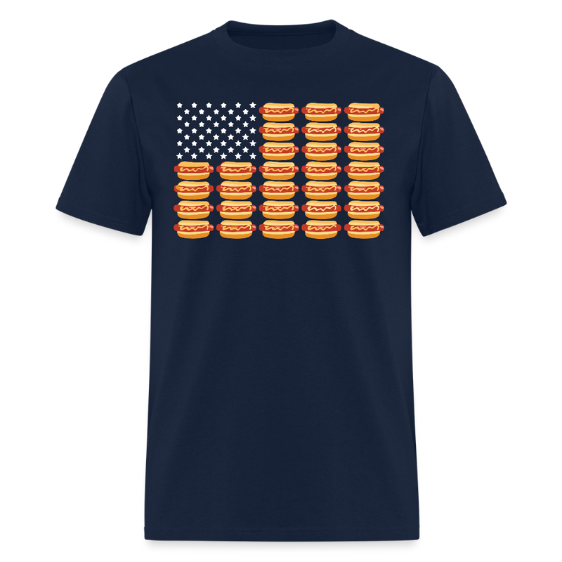 Patriotic Hot Dog T Shirt - navy