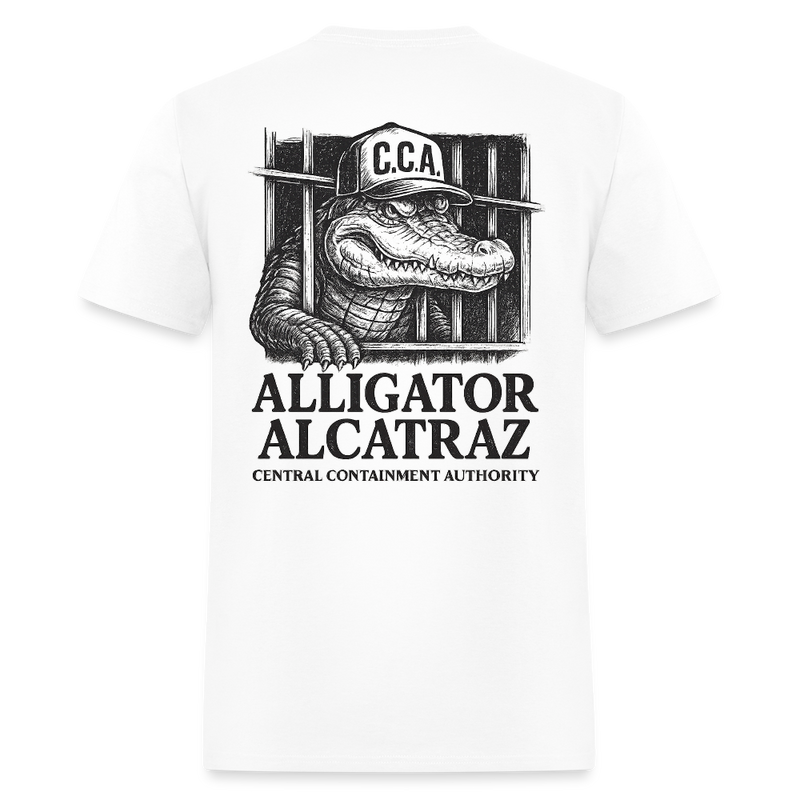 Alligator Alcatraz C.C.A T Shirt - white