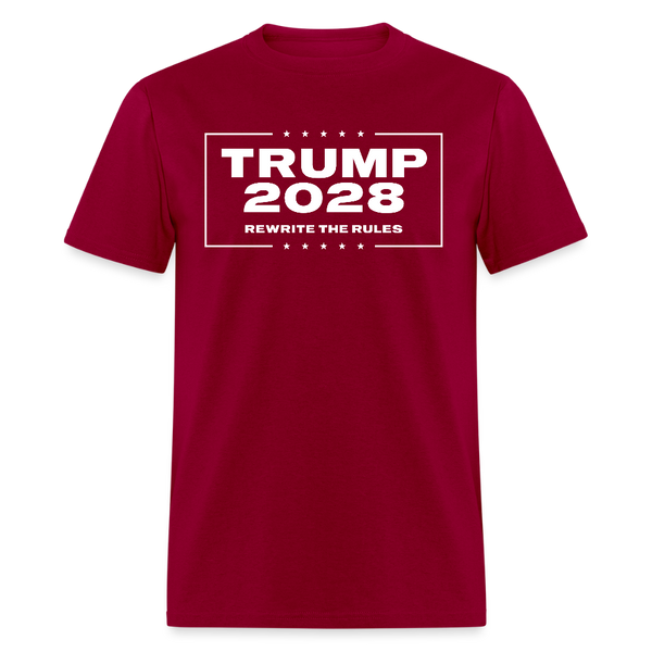 Trump 2028 Rewrite The Rules T Shirt - dark red