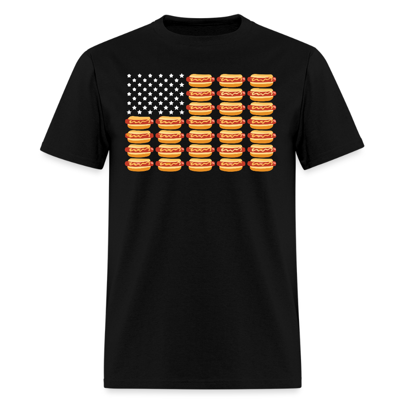 Patriotic Hot Dog T Shirt - black
